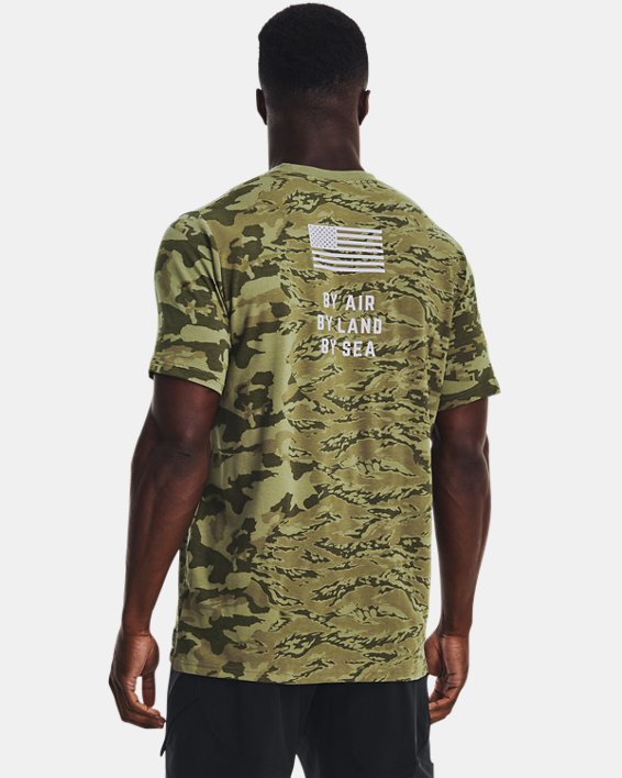 Men's Project Rock Veterans Day Show Camo T-Shirt, Green, pdpMainDesktop image number 1